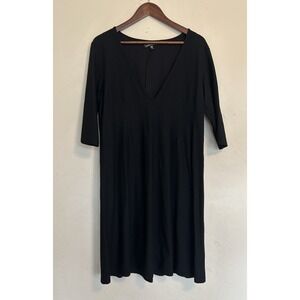 eileen fisher fit and flare dress Viscose Jersey V-Neck Flare Dress